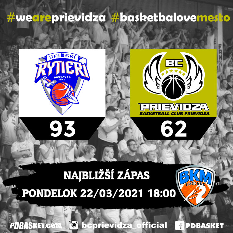 Spišskí Rytieri - BC Prievidza 93:62 