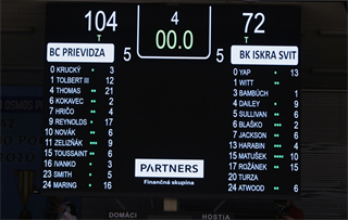 33. kolo TIPOS SBL: BC Prievidza : Iskra Svit 104:72 (Ladislav Szibilla)