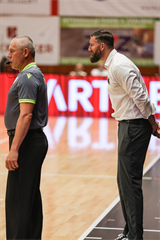 4. semifinále TIPOS SBL: BC Prievidza - Patrioti Levice 66:77 (Dávid Bakos, Michal Huba)