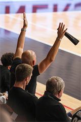 4. semifinále TIPOS SBL: BC Prievidza - Patrioti Levice 66:77 (Dávid Bakos, Michal Huba)