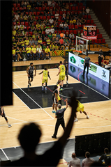 4. semifinále TIPOS SBL: BC Prievidza - Patrioti Levice 66:77 (Dávid Bakos, Michal Huba)